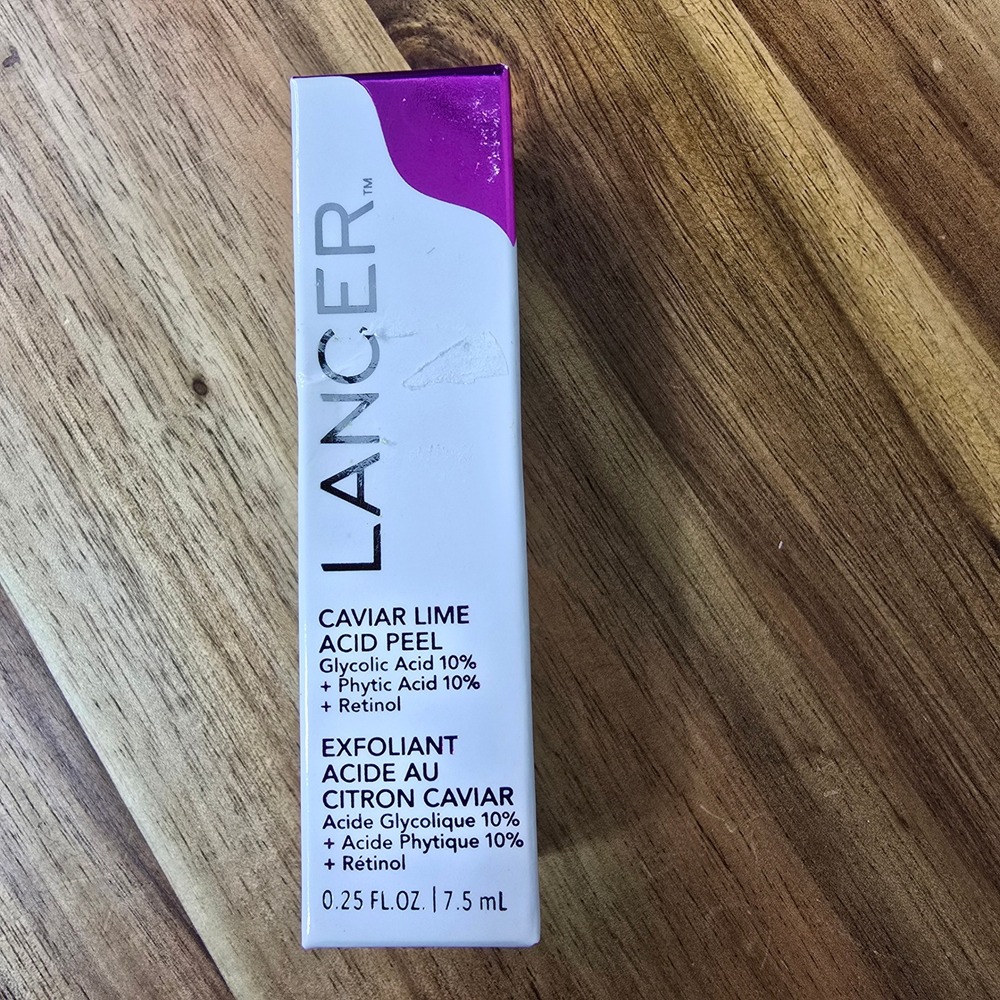 Lancer Caviar Lime Acid Peel Unisex 0.25oz White Glycolic Phytic Retinol Travel